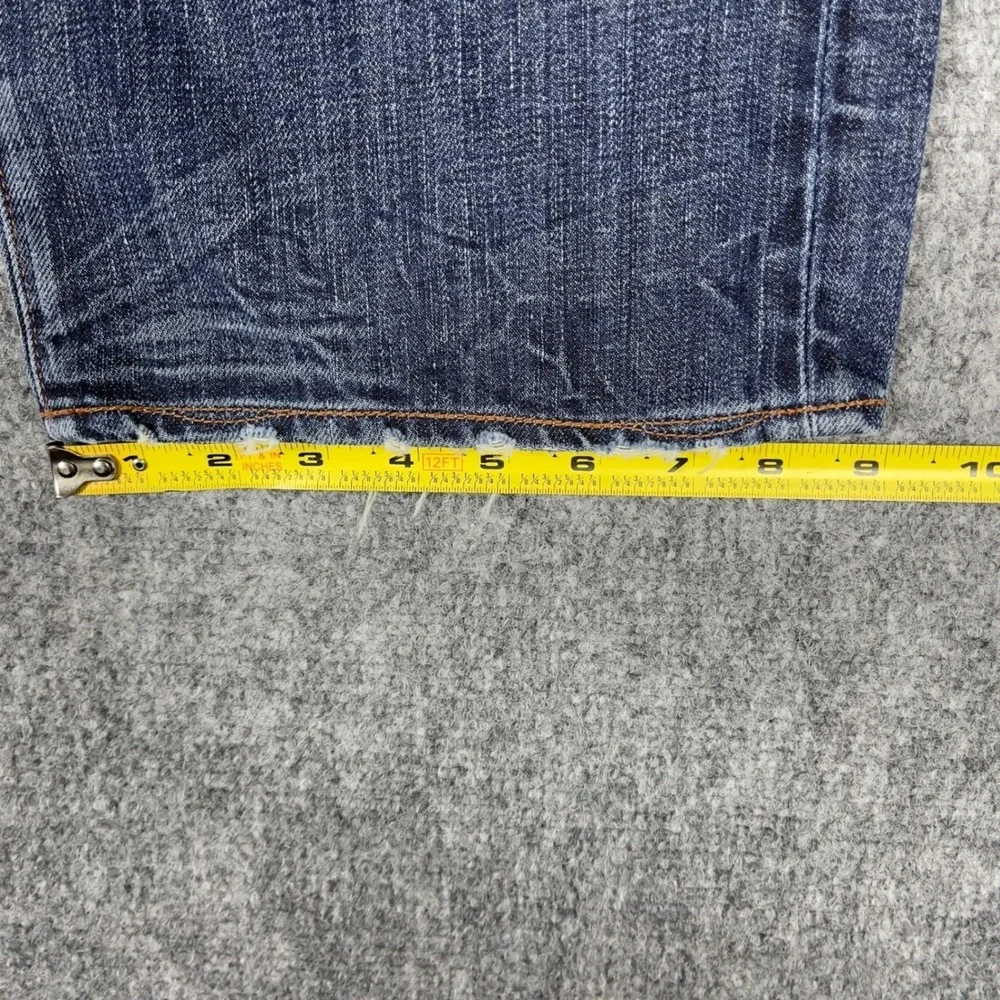 Banana Republic Jeans Mens 34x32 Blue Distressed Straight Leg Denim